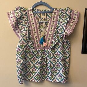 Alicia Bell Floral Top with Ruffle Sleeves 🆕